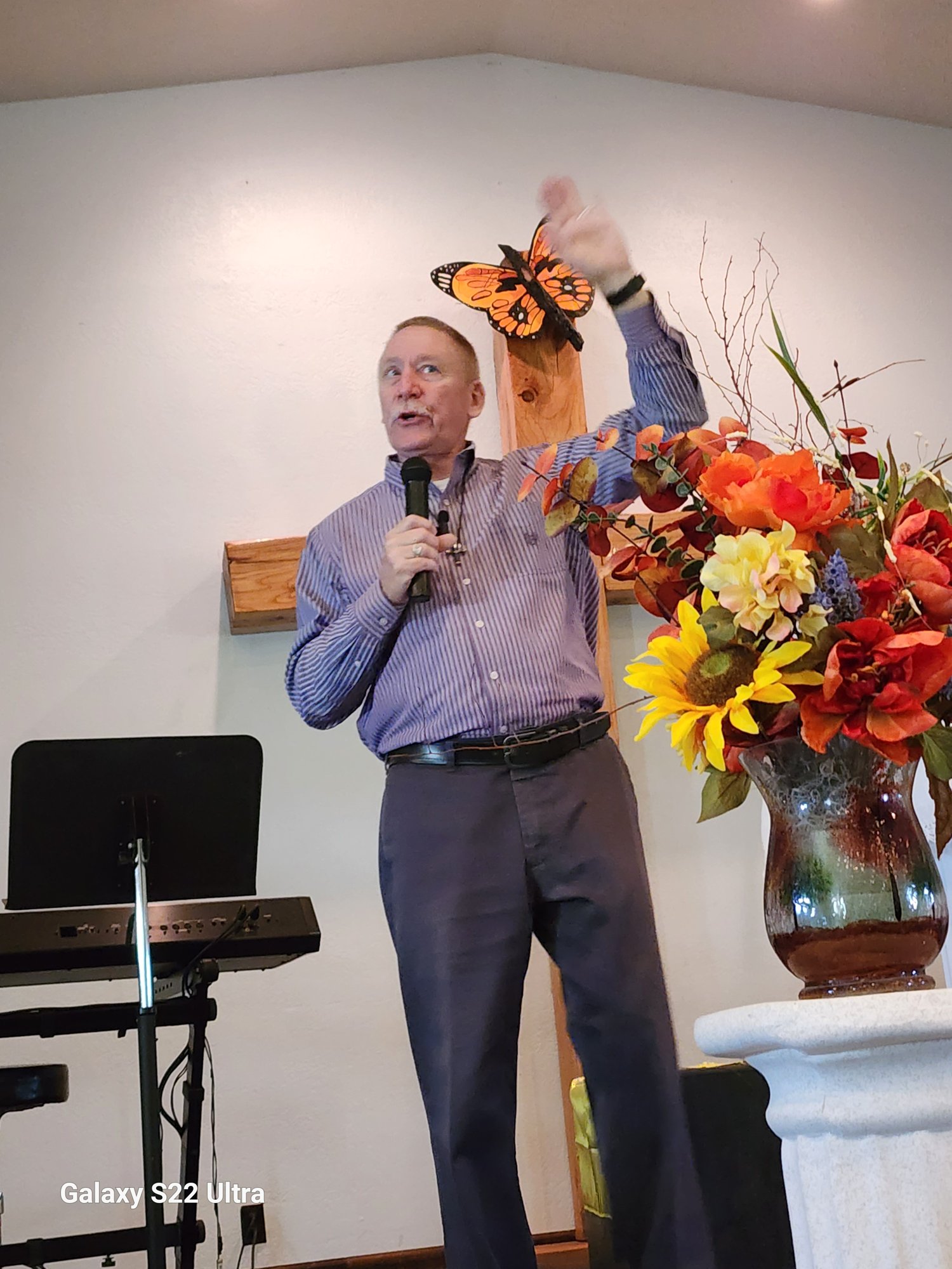 Pastor Mark Mathews preaching at A New Beginning Church